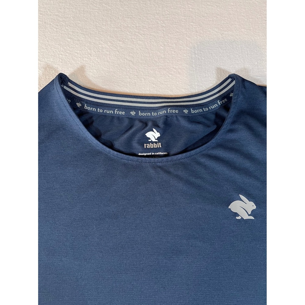 Rabbit EZ Tee Running Shirt Womens XL Blue Perforated Short Sleeve Performance - Picture 5 of 12